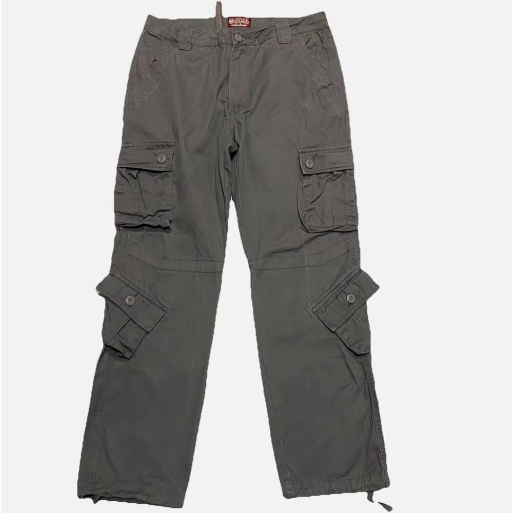 Matchstick Y2K Cargo Pants Utility Grunge Men 34x30 Gray Skater Straight Leg